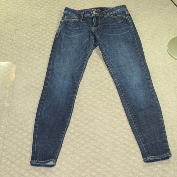 Fran Denim Jeans Womens 25 Dark Wash Blue Denim Skinny Low Rise Sarah - Picture 1 of 7